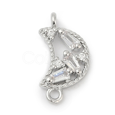 Brass Clear Cubic Zirconia Connector Charms LS-KK-Z094-03P-01-1