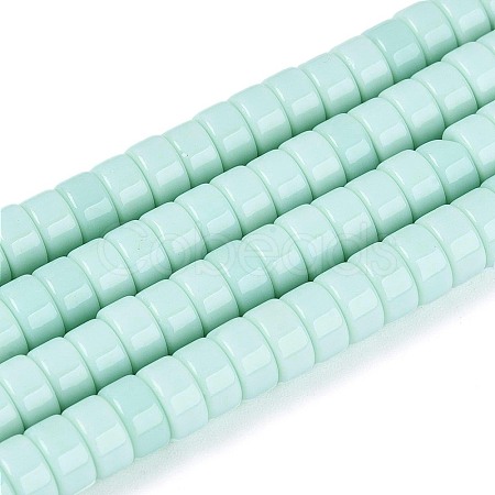 Opaque Solid Color Glass Beads Strands GLAA-N026-3x6mm-14-1