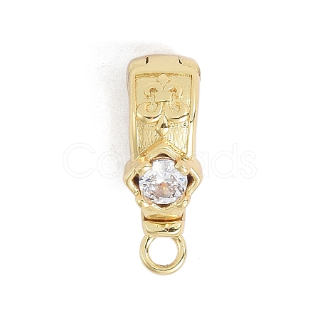 Brass Micro Pave Cubic Zirconia Donut Bails ZIRC-NH0001-02G-1