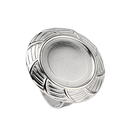 304 Stainless Steel Cuff Ring Components STAS-P403-07P-1