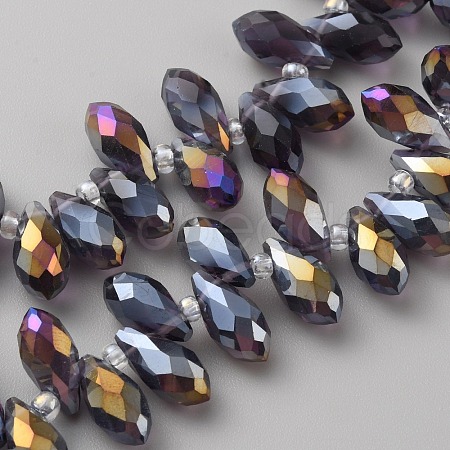 Transparent Facted Glass Beads GLAA-WH0031-58A-1