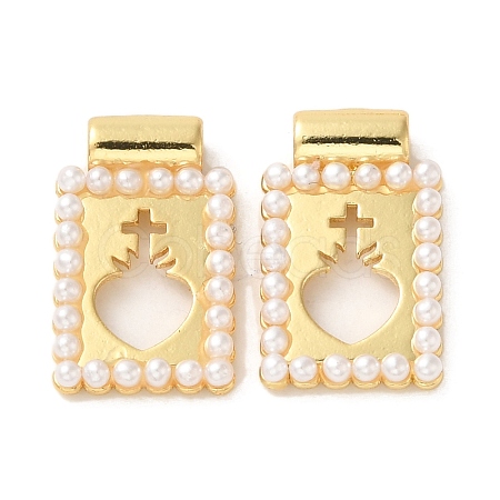 Rack Plating Brass & Acrylic Pearl Pendants X-KK-G488-05A-G-1