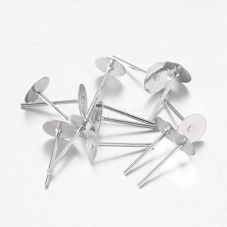Platinum Plated Iron Flat Base Ear Stud Findings X-E013-1