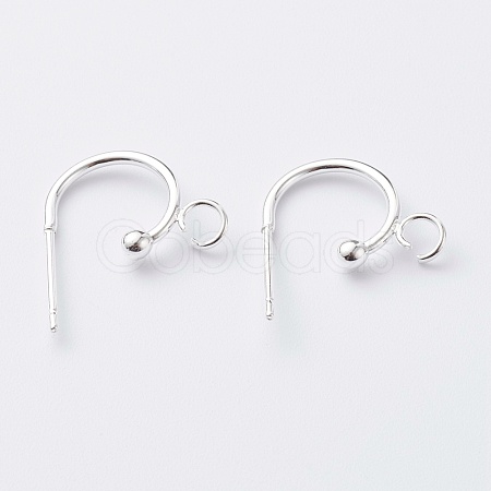 304 Stainless Steel Half Hoop Earrings STAS-Z028-B02-S-1