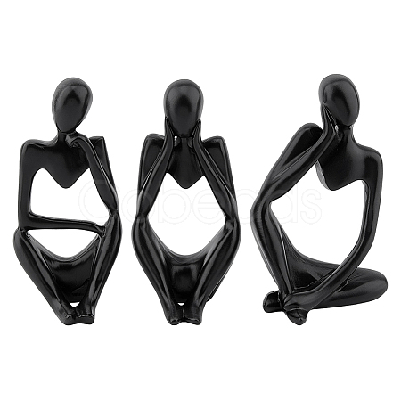 3Pcs 3 Styles Resin Abstract Thinker Display Decorations AJEW-WH0270-623A-1