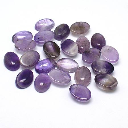 Natural Amethyst Gemstone Oval Cabochons G-J329-13-10x12mm-1