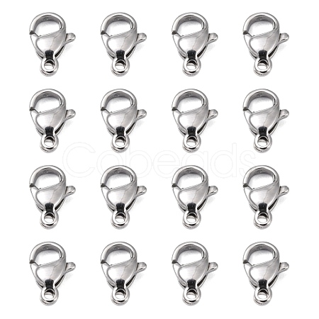 Tarnish Resistant Polished 316 Surgical Stainless Steel Lobster Claw Clasps X-STAS-R072-11A-1