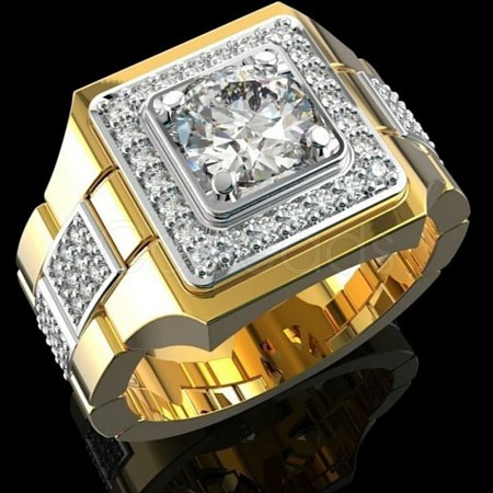 Square Alloy with Crystal Rhinestone Finger Rings FS-WG4A2D8-04-1
