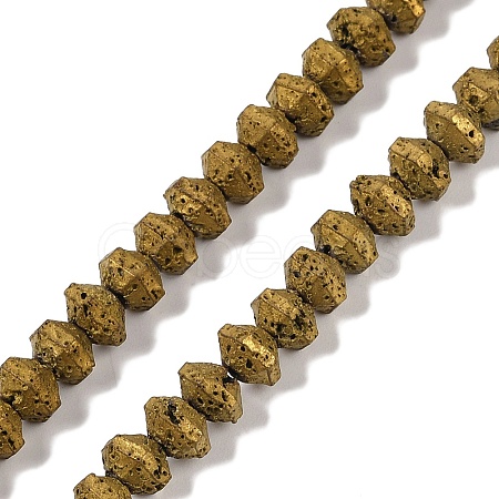 Electroplated Natural Lava Rock Beads Strands G-A234-F02-01D-1