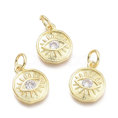 Brass Micro Pave Cubic Zirconia Pendants LS-KK-P187-17A-G-1