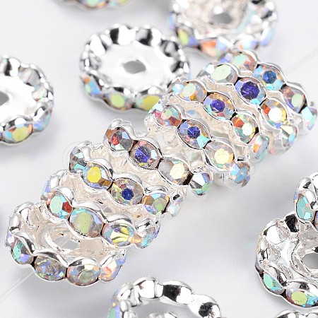 Brass Grade A Rhinestone Spacer Beads RSB160NF-02-1