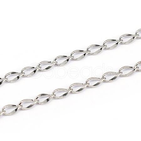 Tarnish Resistant 304 Stainless Steel Curb Chains CHS-L001-56-0.4mm-1