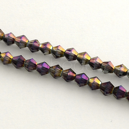 Electroplate Glass Bead Strands EGLA-R094-4mm-10-1