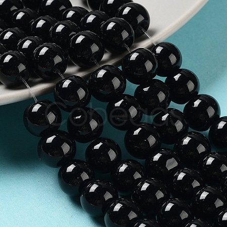 Black Glass Pearl Round Loose Beads For Jewelry Necklace Craft Making X-HY-10D-B20-1
