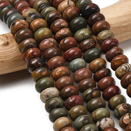 Natural Picasso Stone/Polychrome Jasper Beads Strands G-A280-A27-03-1
