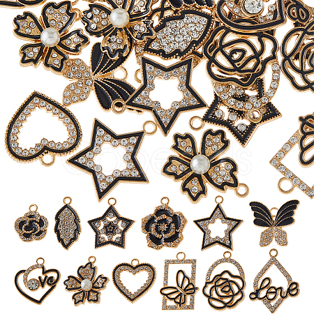 48Pcs 12 Styles Alloy Enamel Pendants FIND-DC0007-80-1