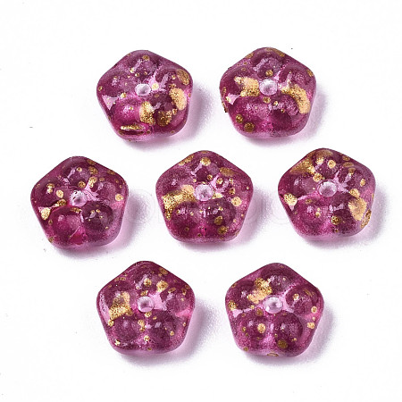 Spray Painted Glass Beads DGLA-R052-002-B06-1