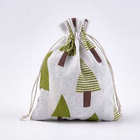 Polycotton(Polyester Cotton) Packing Pouches Drawstring Bags ABAG-T007-02A-1