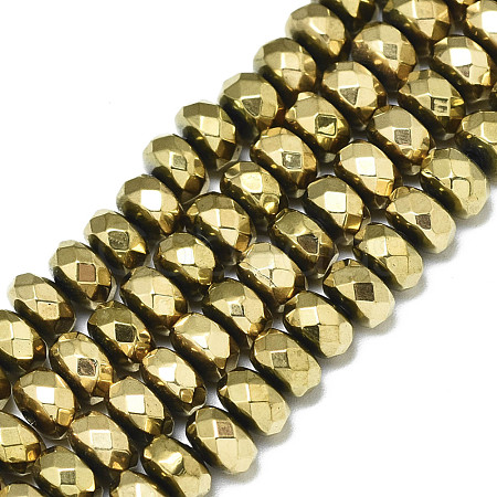 Electroplate Non-magnetic Synthetic Hematite Beads Strands X-G-S352-51-1