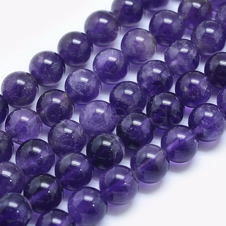 Natural Amethyst Beads Strands G-E481-03-6mm-1