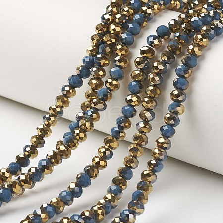 Electroplate Opaque Glass Beads Strands EGLA-A034-P4mm-O02-1