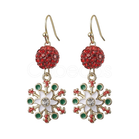 Alloy Enamel with Rhinestone Dangle Earrings EJEW-JE06079-1