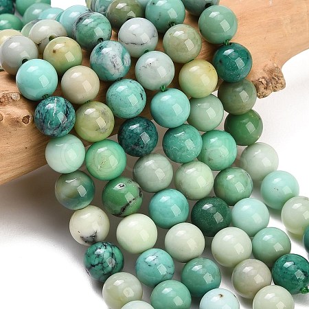 Natural Green Grass Agate Beads Strands GG-CBA007A-B03-8mm-1