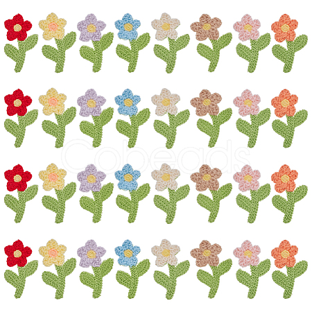 32Pcs 8 ColorsPolyester Clothing Patches PATC-FG0003-47-1