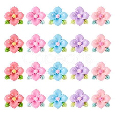 20pcs Opaque Resin Cabochons RESI-TADJ0001-08C-1