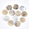 Natural Akoya Shell Pendants, Mother of Pearl Shell Pendants, Flat Round, BurlyWood, 15x1~3mm, Hole: 1.5mm