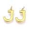 Brass Enamel Pendants, with Jump Ring, Long-Lasting Plated, Real 18K Gold Plated, Letter.J, Champagne Yellow, Letter.J, J: 17x12.5x1.8mm, Jump Rings: Inner Diameter: 3mm