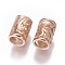 304 Stainless European Beads, Large Hole Beads, Column, Rose Gold, 10x7mm, Hole: 5mm