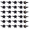 SUPERFINDINGS 30Pcs Star Alloy Brooches, Men's Shirt Collar Pins, Black, 14.5x21.5x1.5mm