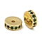 Rack Plating Brass Micro Pave Cubic Zirconia Beads, Lead Free & Cadmium Free, Real 18K Gold Plated, Long-Lasting Plated, Round, Dark Green, 8x2.5mm, Hole: 1.5mm