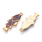 Alloy Enamel Pendants, Cadmium Free & Nickel Free & Lead Free, Golden, Fish Charm, Yellow, 27x10.5x2.5mm, Hole: 1.8mm