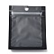 Plastic Zip Lock Bag, Storage Bags, Self Seal Bag, Top Seal, with Window and Hang Hole, Rectangle, Black, 8x6x0.2cm, Unilateral Thickness: 3.1 Mil(0.08mm)