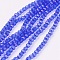 Glass Beads Strands, Faceted(32 Facets), Round, Blue, 4mm, Hole: 1mm, about 87~93pcs/strand, 32~33cm