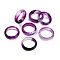 Dyed & Heated Natural Striped Agate/Banded Agate Finger Rings for Women, Purple, 5.5mm, Inner Diameter: 17~17.5mm