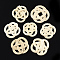 Handmade Reed Cane/Rattan Woven Pendants, For Making Straw Earrings and Necklaces, Bleach, Beige, 22~26x22~26x3~4mm