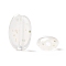 Opaque Acrylic with Point Pattern Beads, Rice, White, 13.4~14.3x9.2x5.3~5.5mm, Hole: 1.8mm