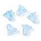 Spray Painted Transparent Glass Beads, Tulip Flower, Light Sky Blue, 10x11x5.5mm, Hole: 1mm