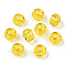 Transparent Plastic Beads, Barrel, Gold, 9x6mm, Hole: 3.8mm, about 1950pcs/500g