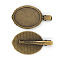 Zinc Alloy Alligator Hair Clip Findings, with Oval Tray, Antique Bronze, Tray: 30x40mm