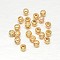 Real 18K Gold Plated Brass Round Spacer Beads, Lead Free & Cadmium Free & Nickel Free, 3mm, Hole: 1mm