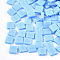 2-Hole Opaque Glass Seed Beads, Frosted, Rectangle, Light Sky Blue, 5x4.5~5.5x2~2.5mm, Hole: 0.5~0.8mm