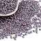 Inside Colours Glass Seed Beads, Half Silver Plated, Round, Orchid, 3.5x2.5mm, Hole: 1mm, about 11250pcs/pound