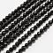 Natural Black Spinel Beads Strands, Faceted, Round, 3mm, Hole: 0.5mm, about 133pcs/strand, 15.5~15.7 inch(39.5~40cm)