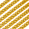 Plastic & Polyester Paillette Elastic Beads, Sequins Beads, Ornament Accessories, 2 Rows Paillette Roll, Flat Round, Gold, 15~16x1mm, 13m/card