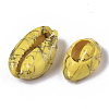 Spray Painted Natural Cowrie Shell Beads X-SSHEL-R047-03-A10-3