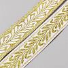 10Yards Ethnic Style Polyester Leaf Jacquard Ribbons OCOR-WH0036-54-1